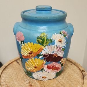 Vintage Ransburg Handpainted Cookie Jar made in Indianapolis